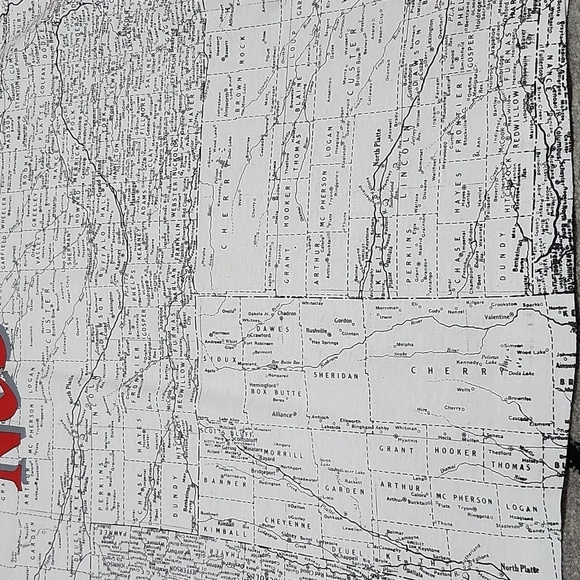 VINTAGE NEBRASKA ALL-OVER STATE MAP CREW-NECK GRAPHIC TEE-SHIRT UNISEX LARGE - Picture 6 of 14